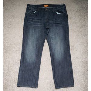 i.Q. Jeans Women's Size 22 High Rise Straight Leg 5 Pocket Blue Denim